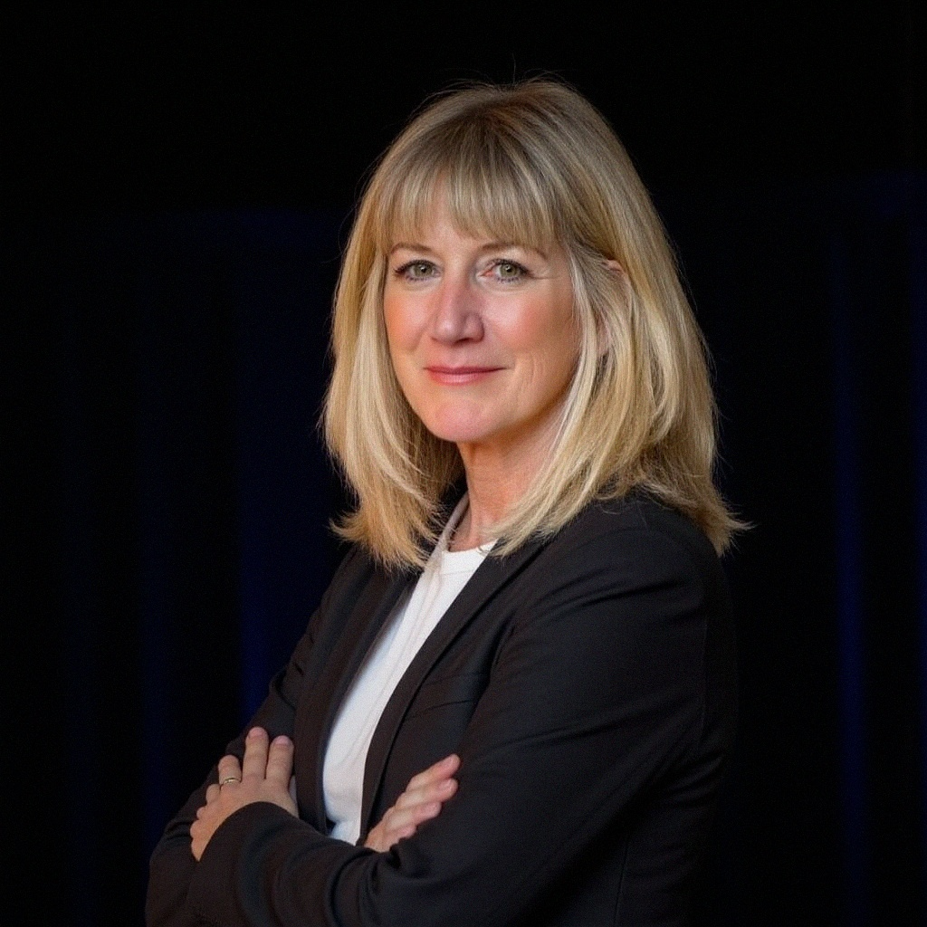 blonde woman with arms crossed at ESGCX HQ